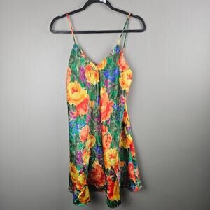 Victoria's Secret Floral Slip Dress Intimates Gold Tag Vintage Size M Romantic